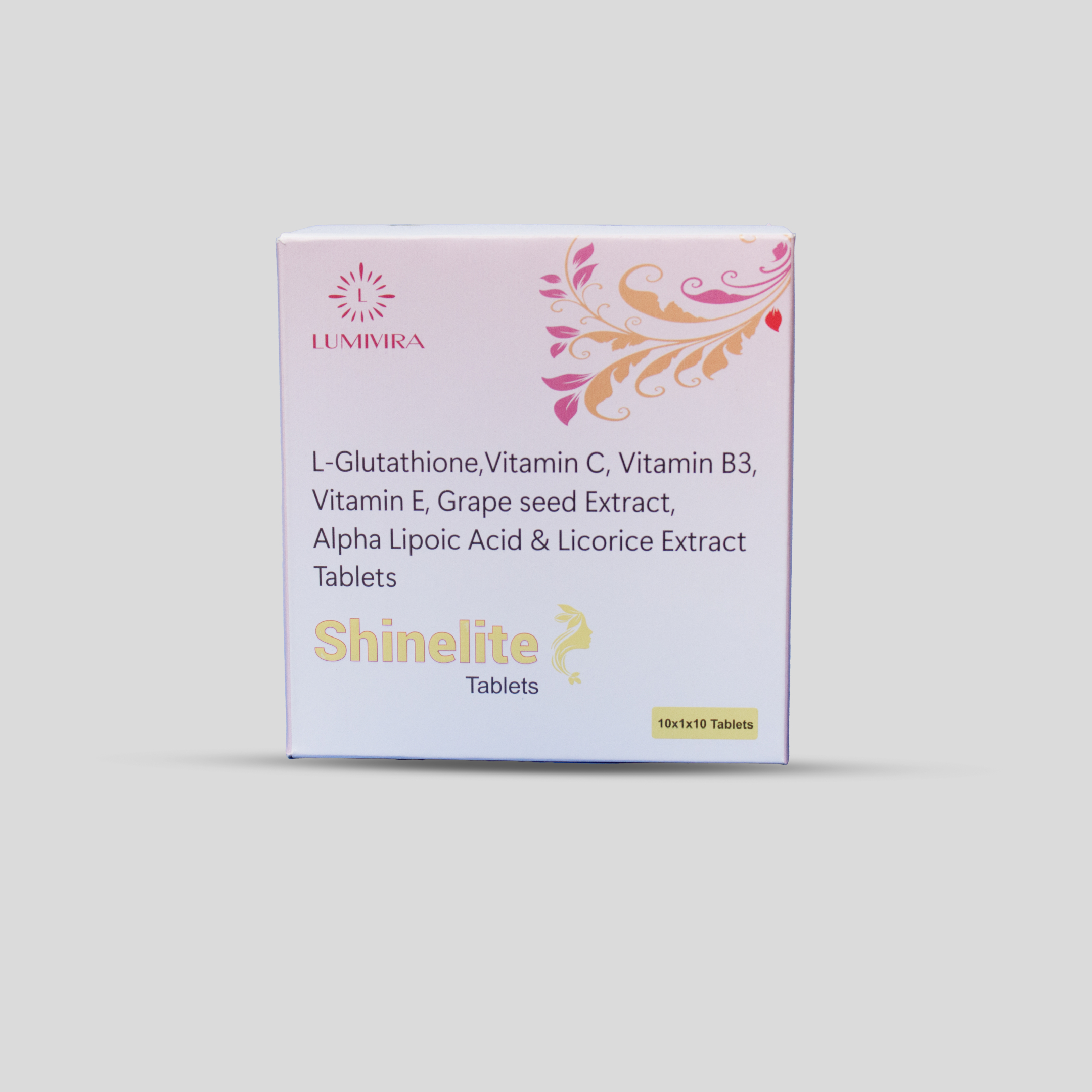 Shinelite Tablet – L-Glutathione, Grape Seed Extract, Alpha Lipoic Acid, Licorice Extract, Vitamin C & Vitamin E Tablets
